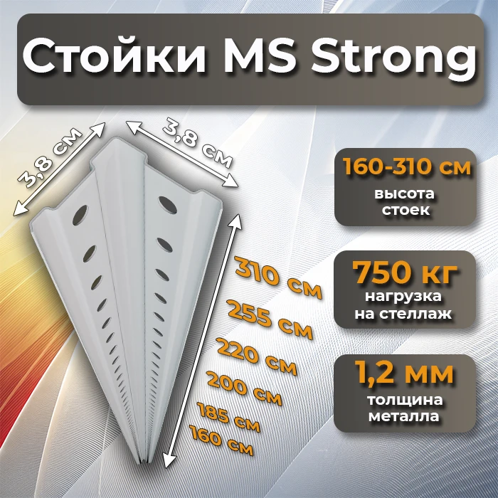Стойки MS Strong- размеры- фото Стеллаж Мастер Стойки MS Strong- размеры- фото Стеллаж Мастер